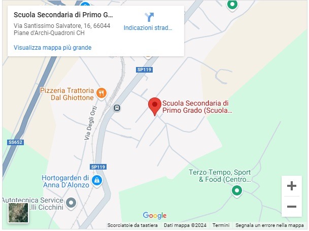 Mappa con la posizione della sede di Piane d'Archi